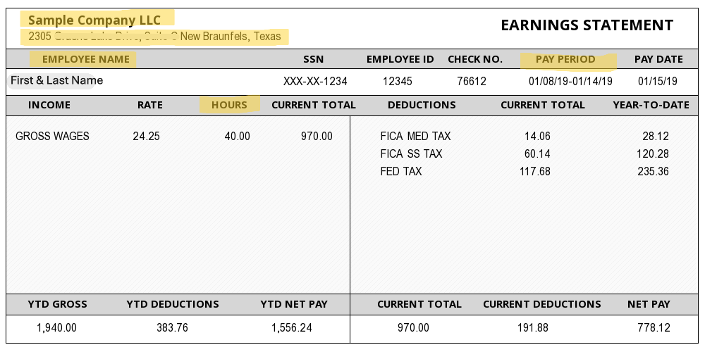 example sample paystub sample paystub