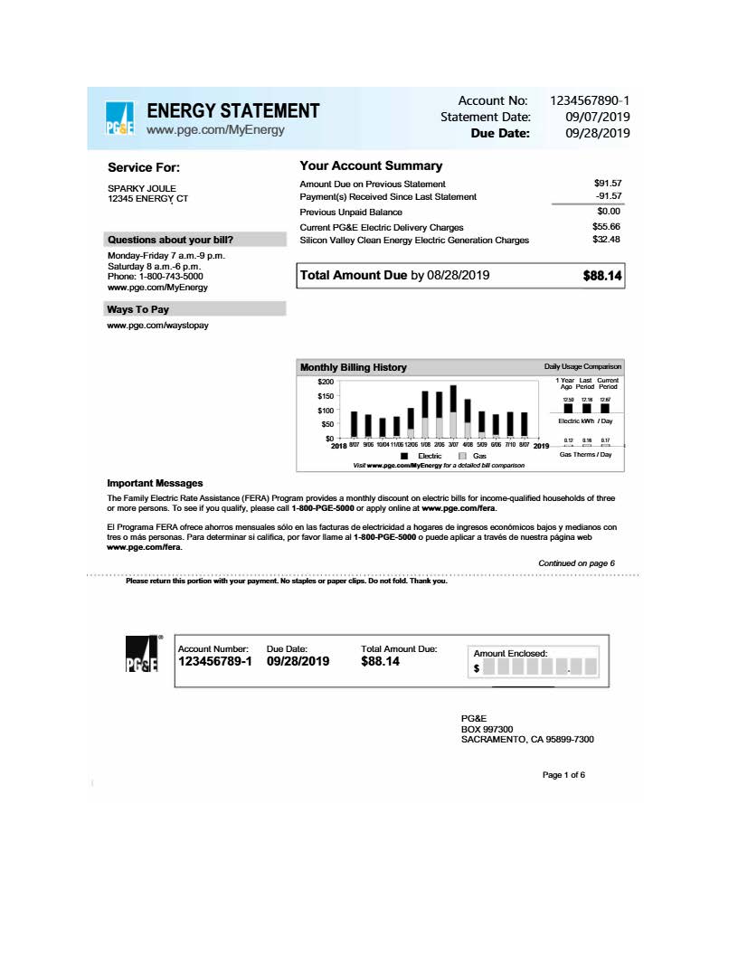 electric bill sample sample electric bill