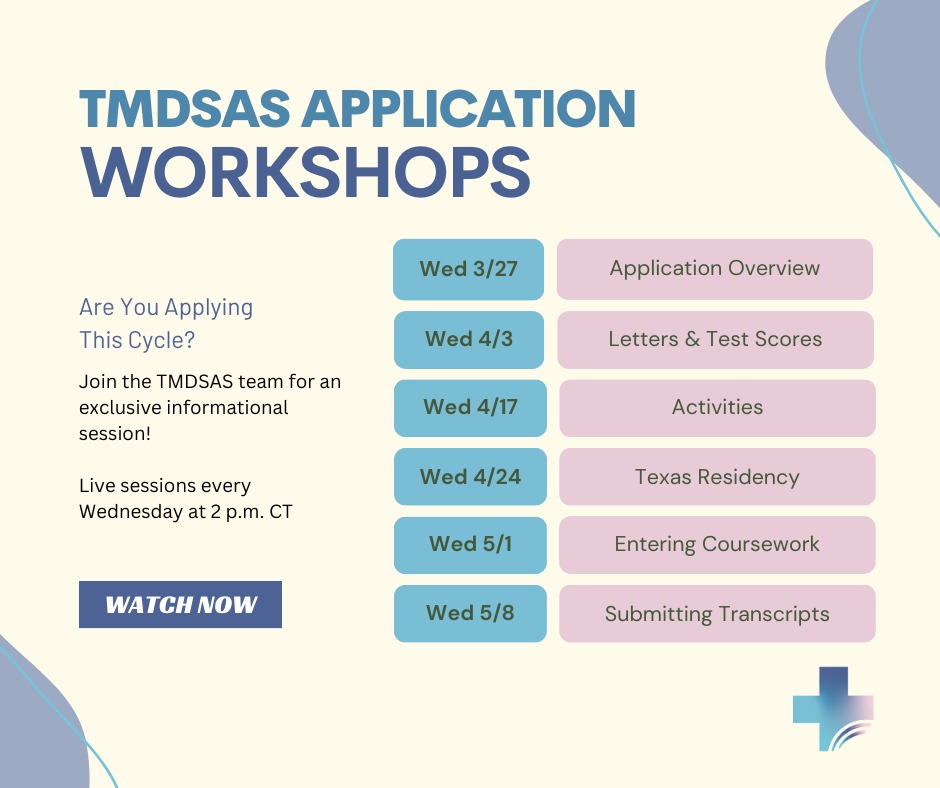 tmdsas application workshop schedule